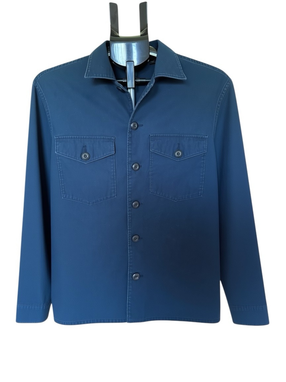 Uniqlo Navy Overshirt Button Front Utility Shirt Jacket Size Medium 100% Cotton